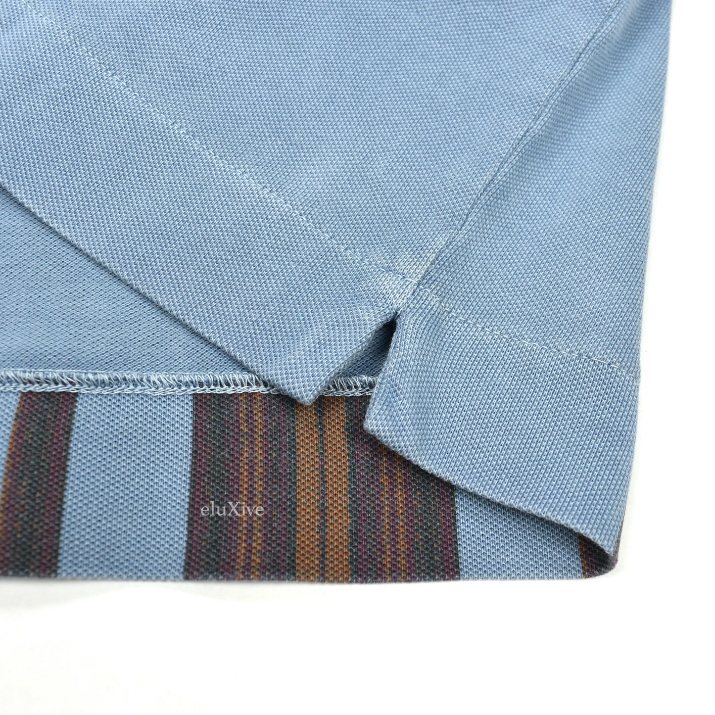 Boglioli - Slate Blue Vertical Stripe Polo Shirt