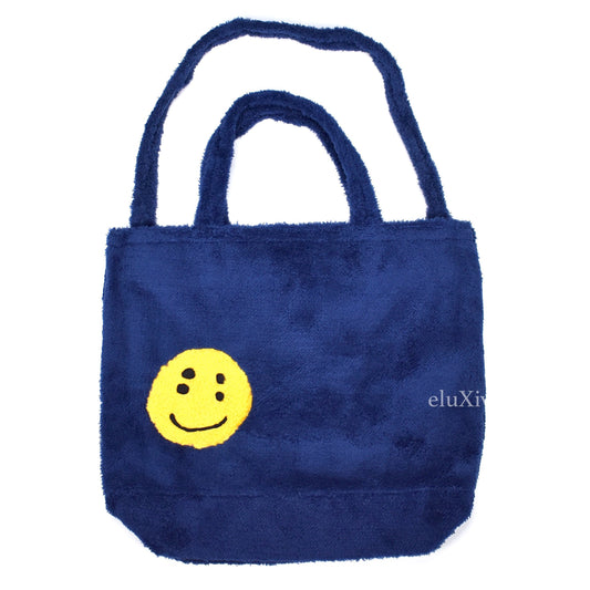 Cactus Plant Flea Market - Smiley Face Fur Tote Bag (Navy)