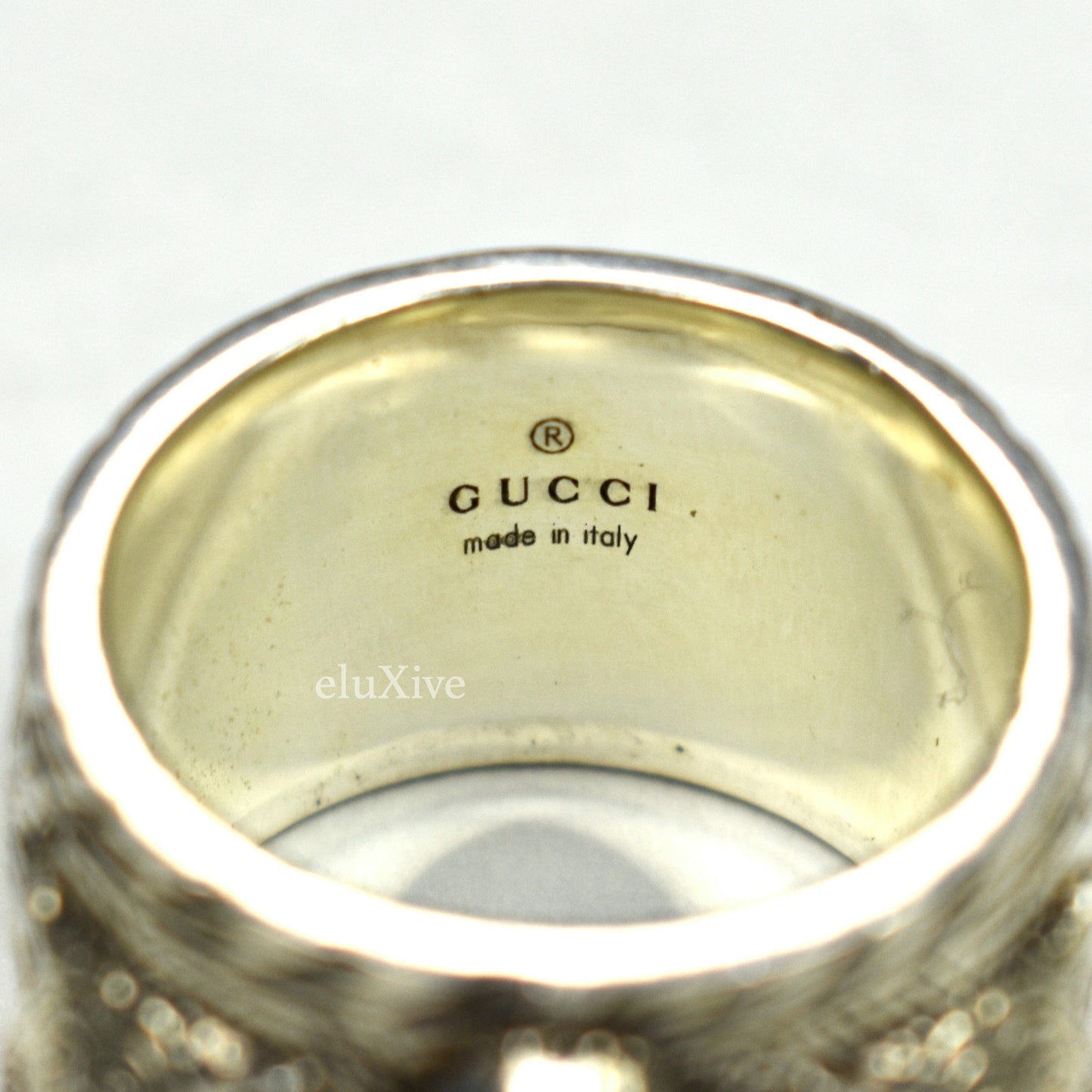 Gucci - Silver Red Stone Gucci Garden Tiger Ring