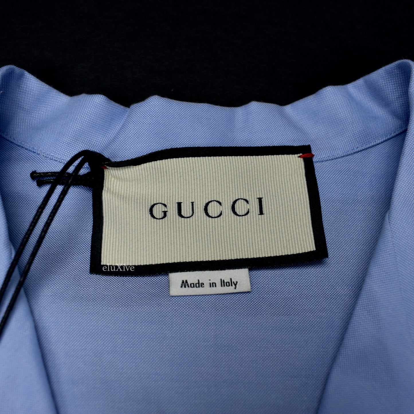 Gucci - Light Blue Paneled Script Logo Bowling Shirt