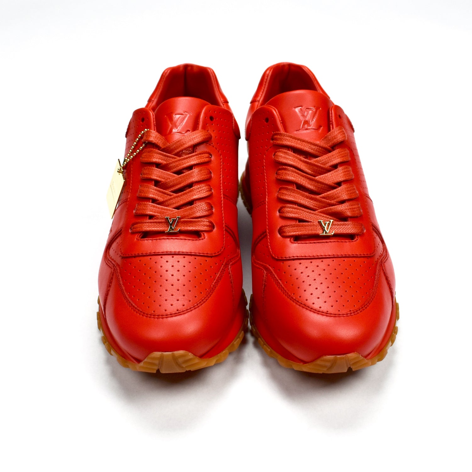 LOUIS VUITTON x SUPREME ✅Men's Red Leather Run Away Sneakers Sz LV7 Brand  New✅