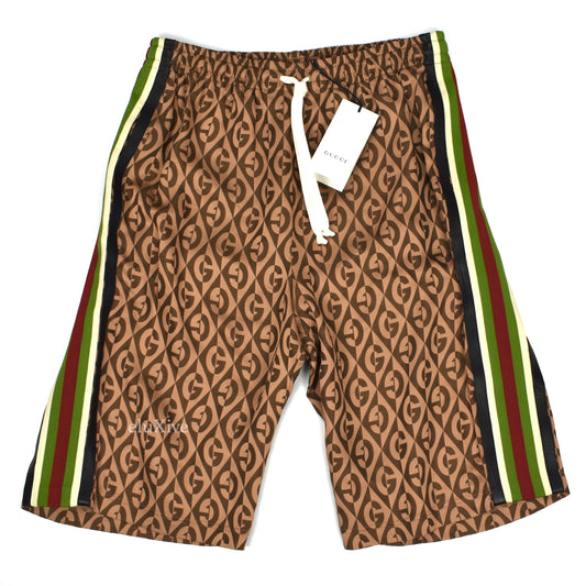 Gucci - Rhombus Monogram Woven Web Stripe Shorts