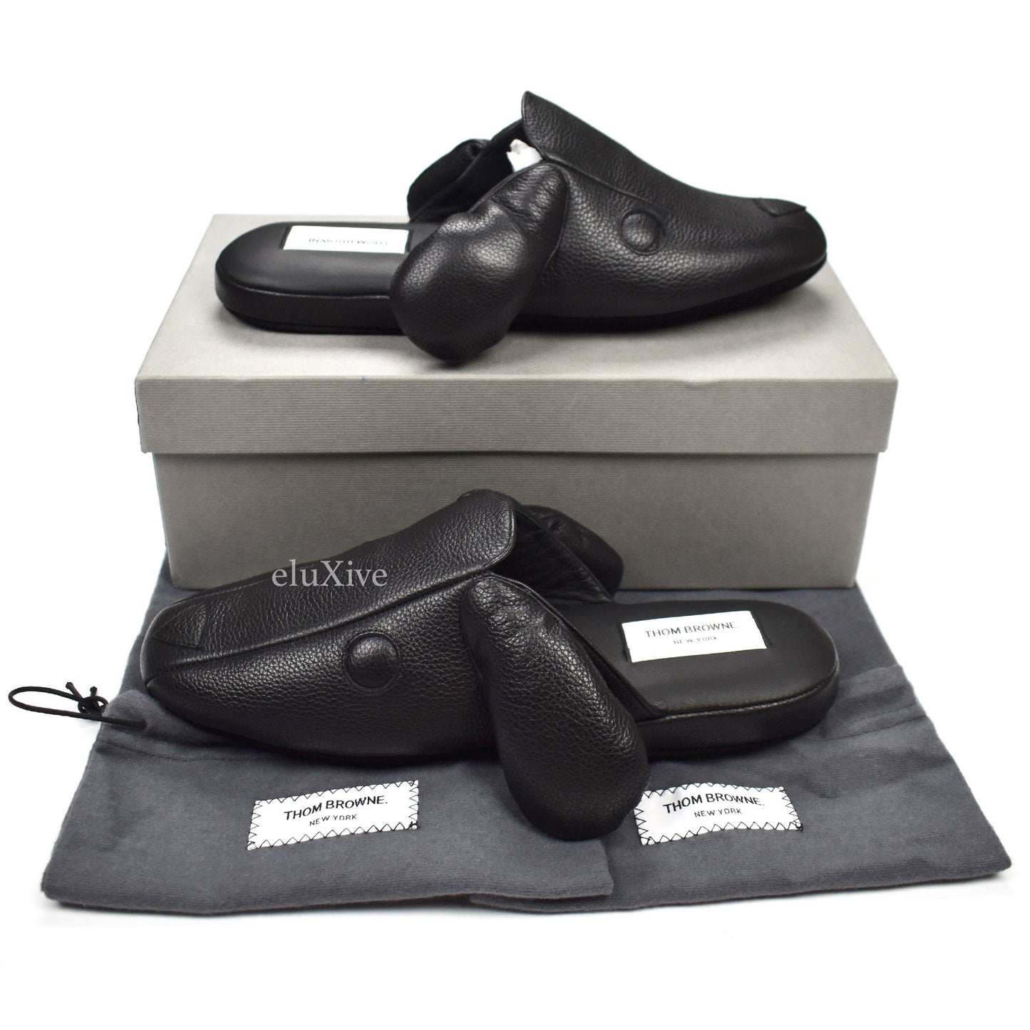 Thom Browne - Black Leather 'Hector' Dog Slippers