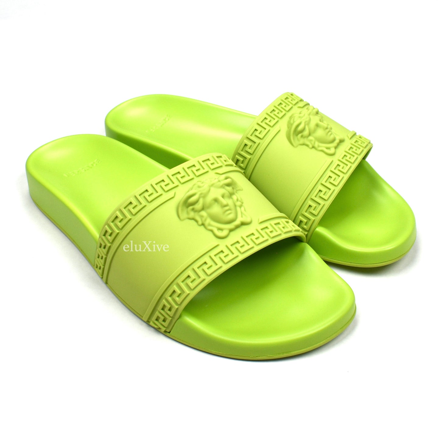 Versace - Neon Green Palazzo Medusa Pool Slides