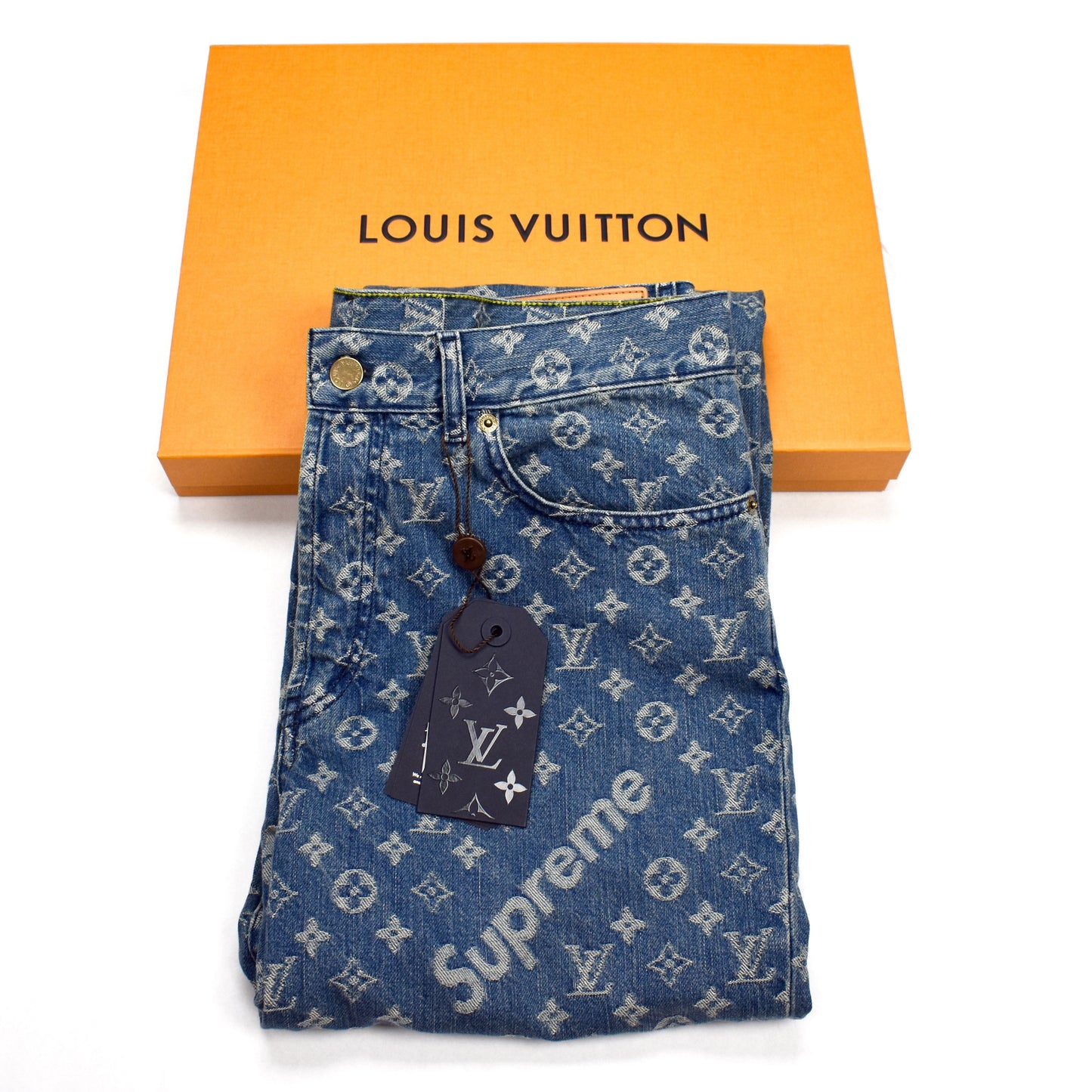 Louis Vuitton x Supreme 2017 Overalls - Blue, 13 Rise Jeans