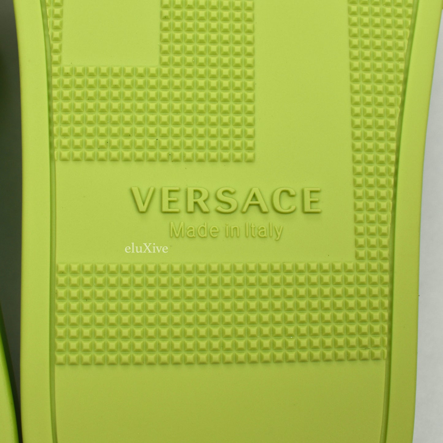 Versace - Neon Green Palazzo Medusa Pool Slides