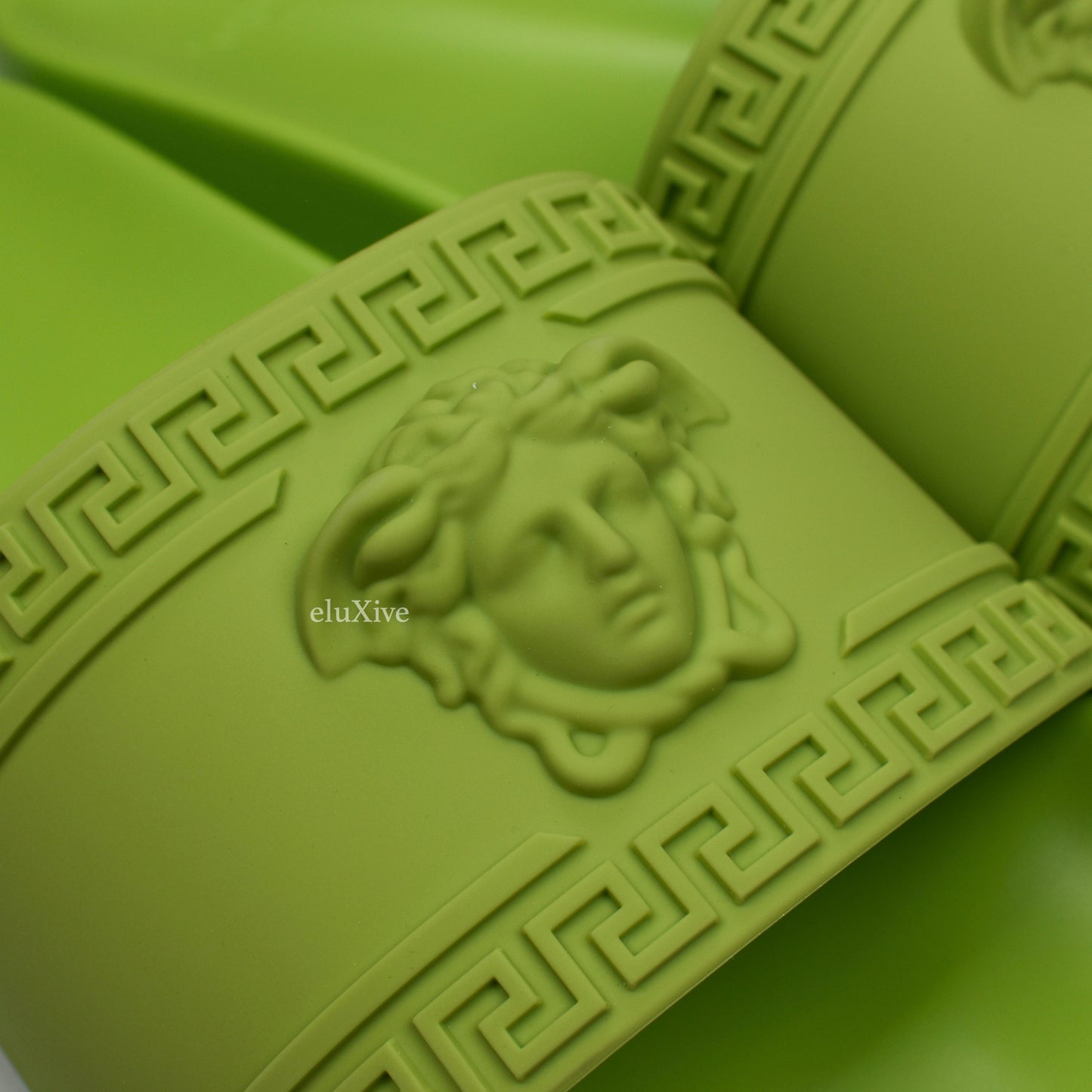 Versace - Neon Green Palazzo Medusa Pool Slides