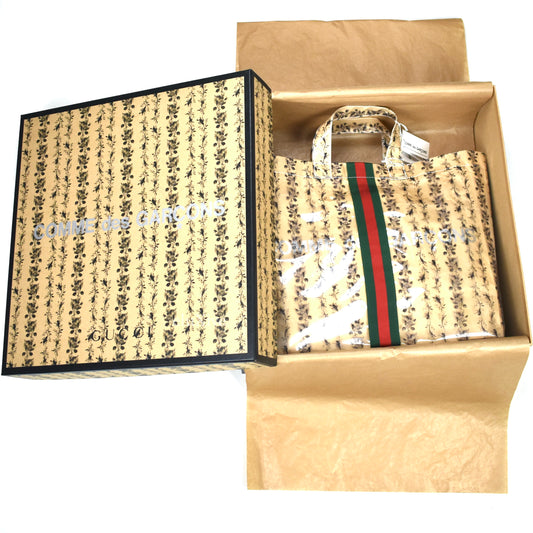 Comme des Garcons x Gucci - Brown Floral Paper & Plastic Tote Bag