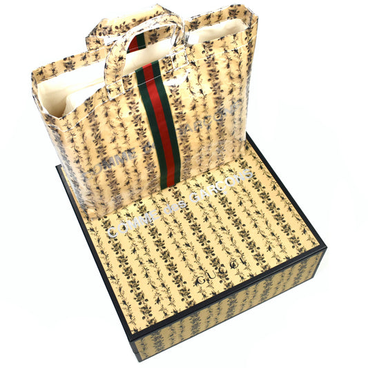 Comme des Garcons x Gucci - Brown Floral Paper & Plastic Tote Bag