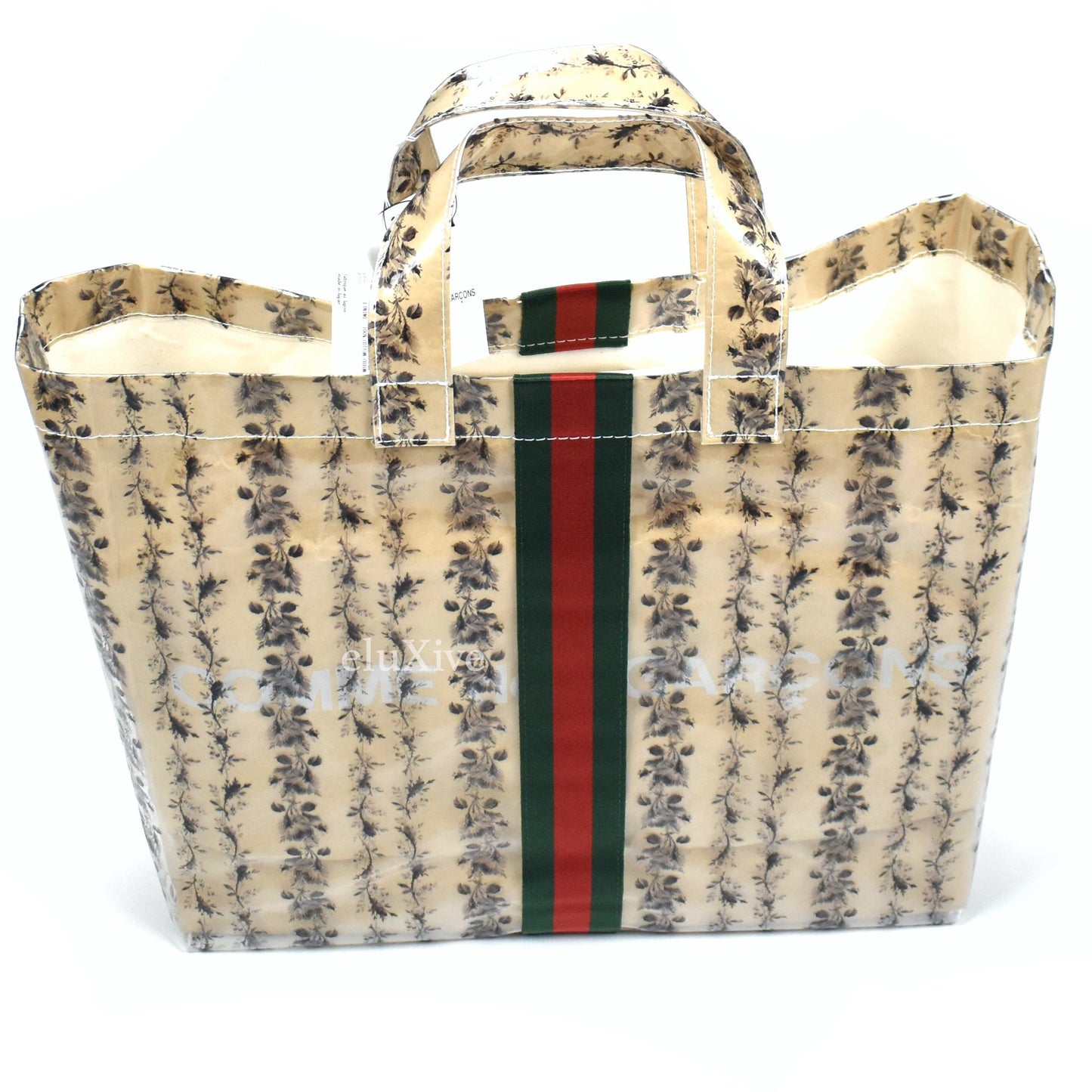Comme des Garcons x Gucci - Brown Floral Paper & Plastic Tote Bag
