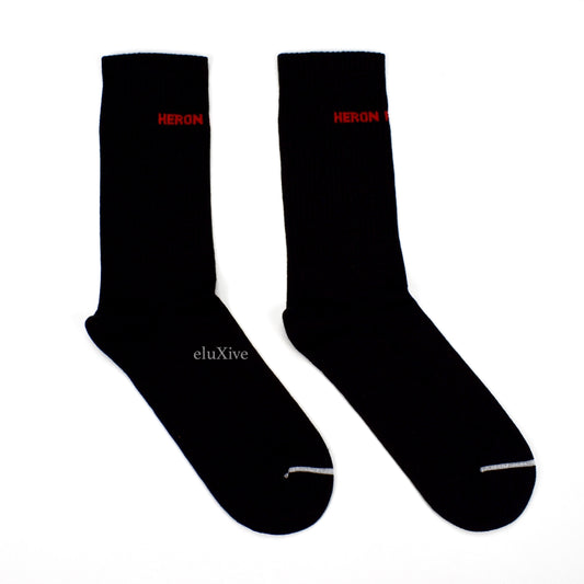 Heron Preston - Black Logo Knit Socks