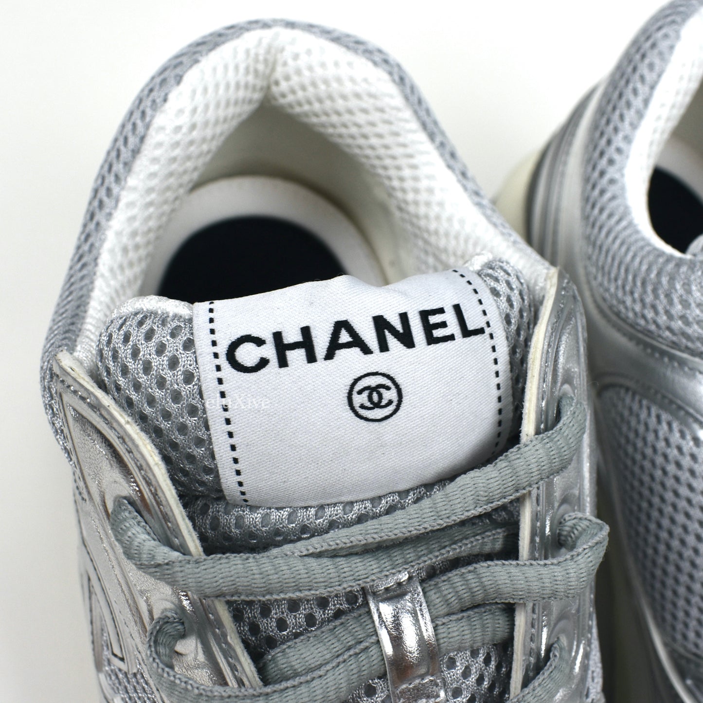 Chanel - Classic Monogram Logo Trainer (Metallic Silver)