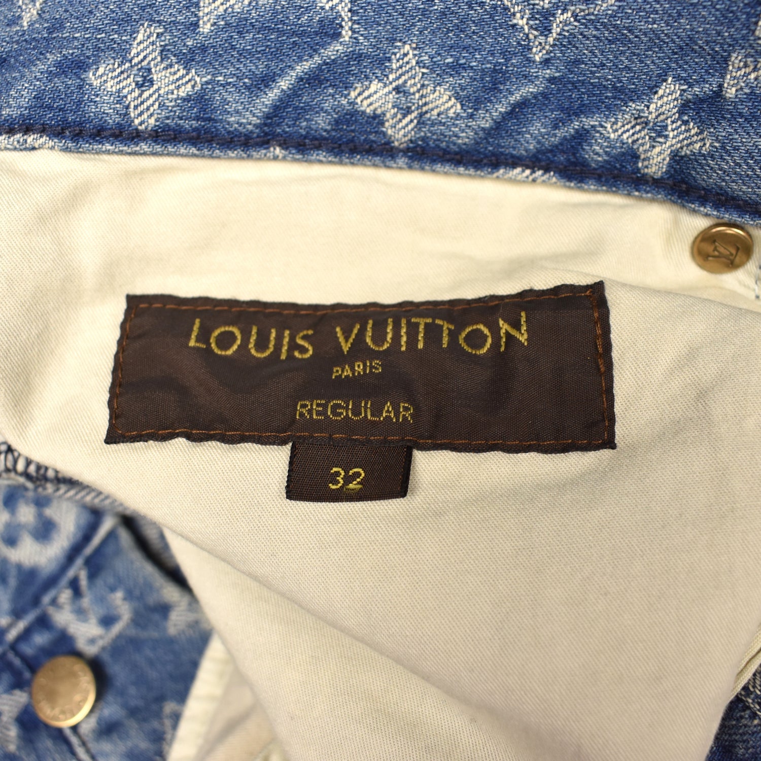 Louis Vuitton x Supreme Blue Monogram Jacquard Denim Jeans M at 1stDibs