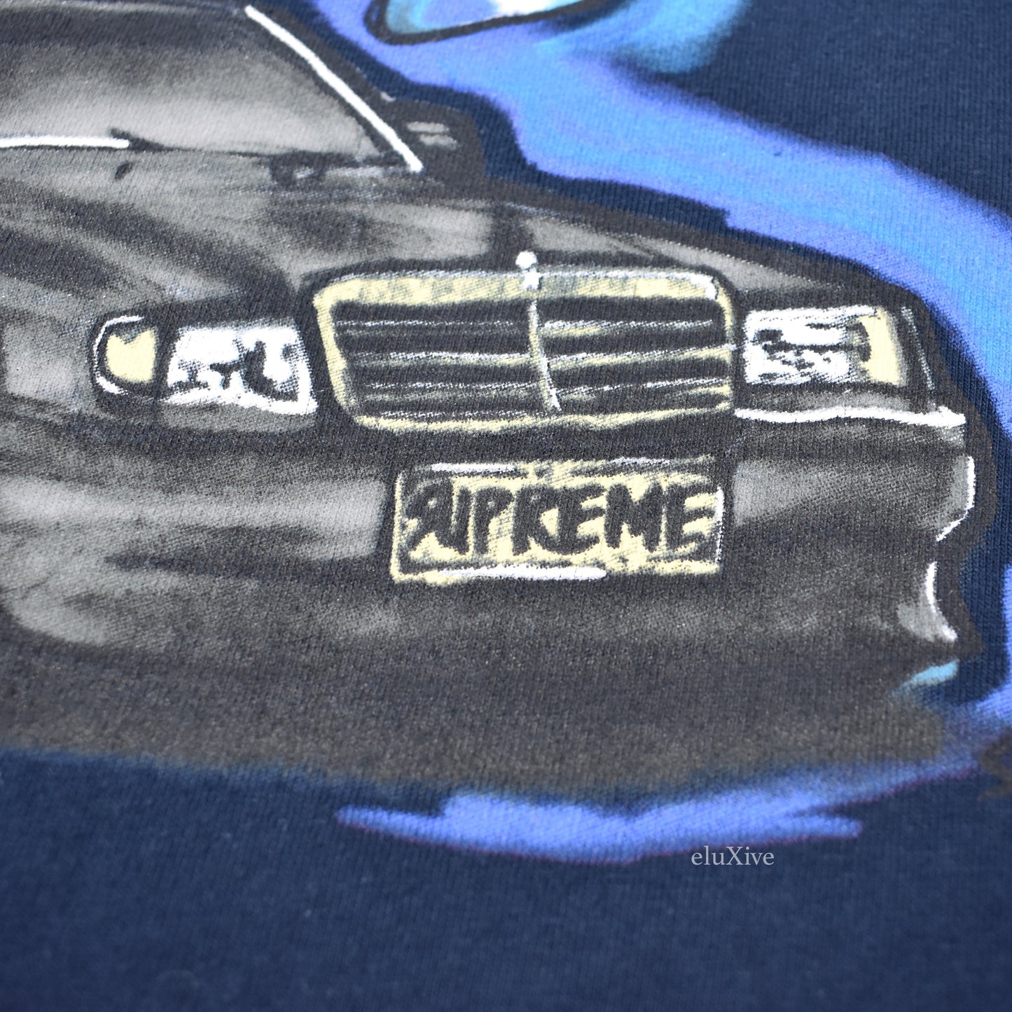 Supreme - Navy Mercedes 190E Logo T-Shirt
