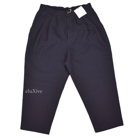 Comme des Garcons - Navy Triple Pleated Cropped Pants