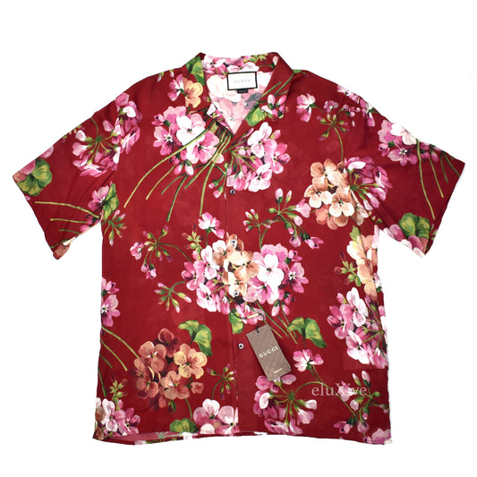 Gucci - Red Blooms Print Viscose Shirt