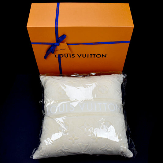 Louis Vuitton - Cream Beige LV Monogram Woven Pillow
