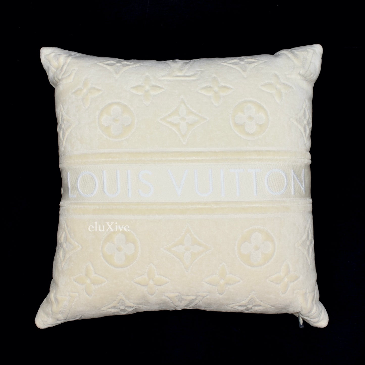 Louis Vuitton - Cream Beige LV Monogram Woven Pillow