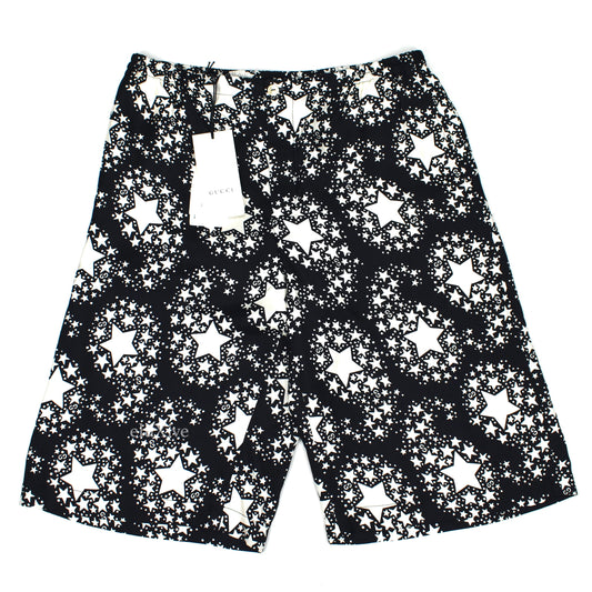 Gucci - Black GG Stars Print Silk Shorts