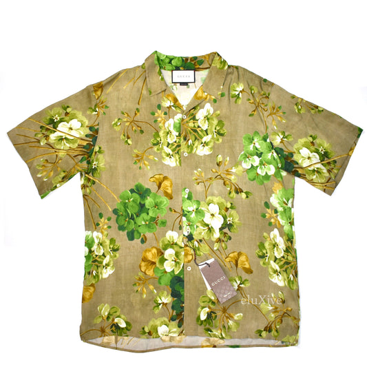 Gucci - Beige Blooms Print Viscose Shirt
