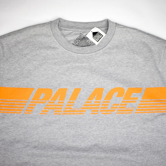 Palace - Gray Line Logo Sweatshirt