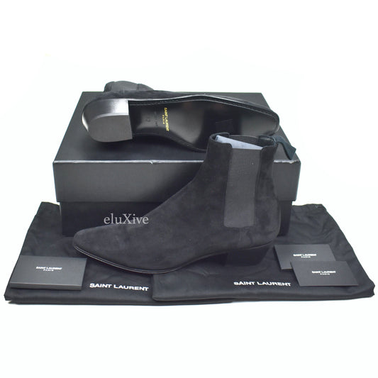 Saint Laurent - Black Suede Dylan Chelsea Boots