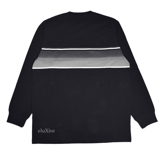 Supreme - Black Shadow Stripe Logo T-Shirt