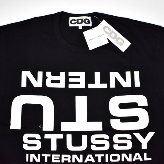 Comme des Garcons x Stussy - Black Logo Print T-Shirt
