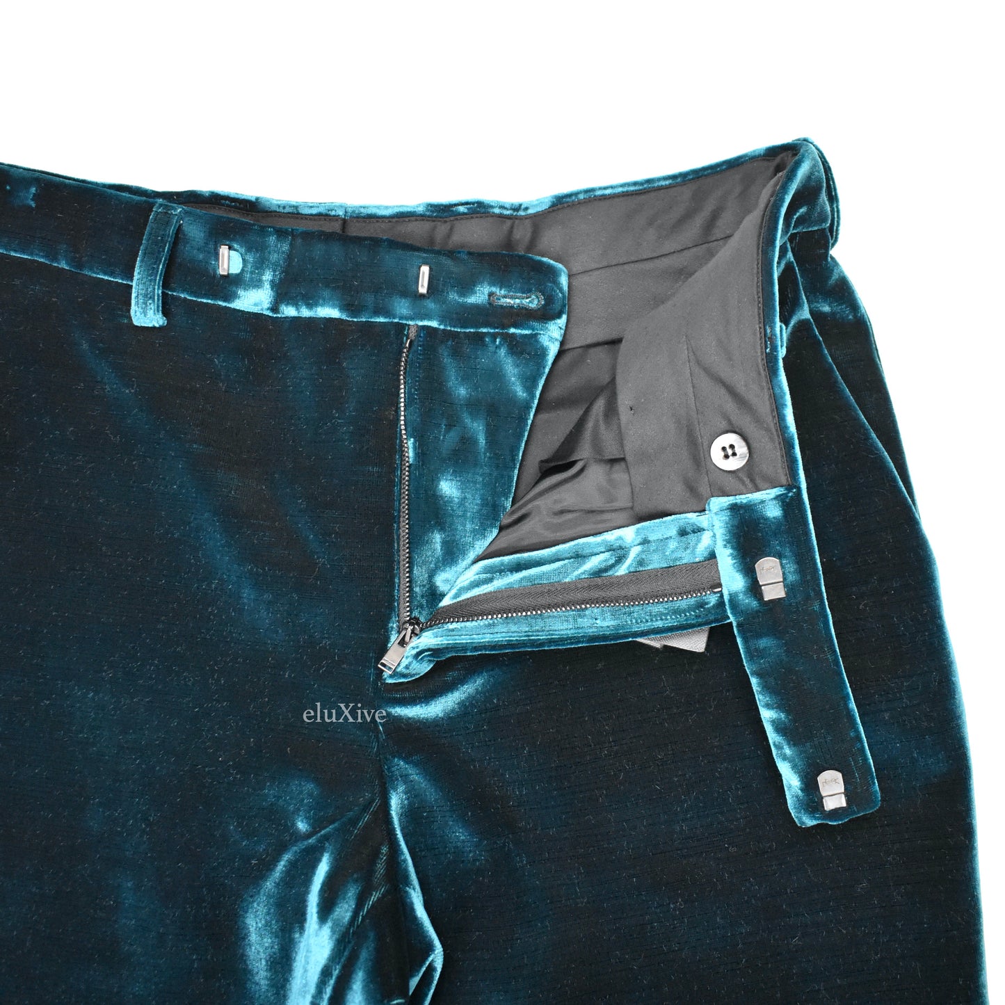 Saint Laurent - Turquoise Heavyweight Velvet Pants