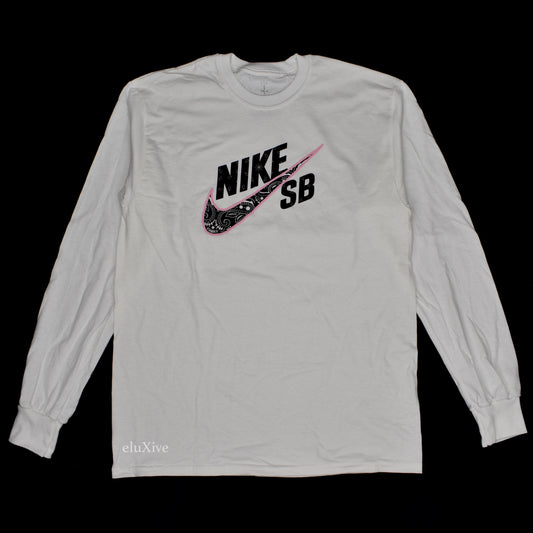 Nike x Travis Scott - Paisley SB Logo L/S T-Shirt (White)