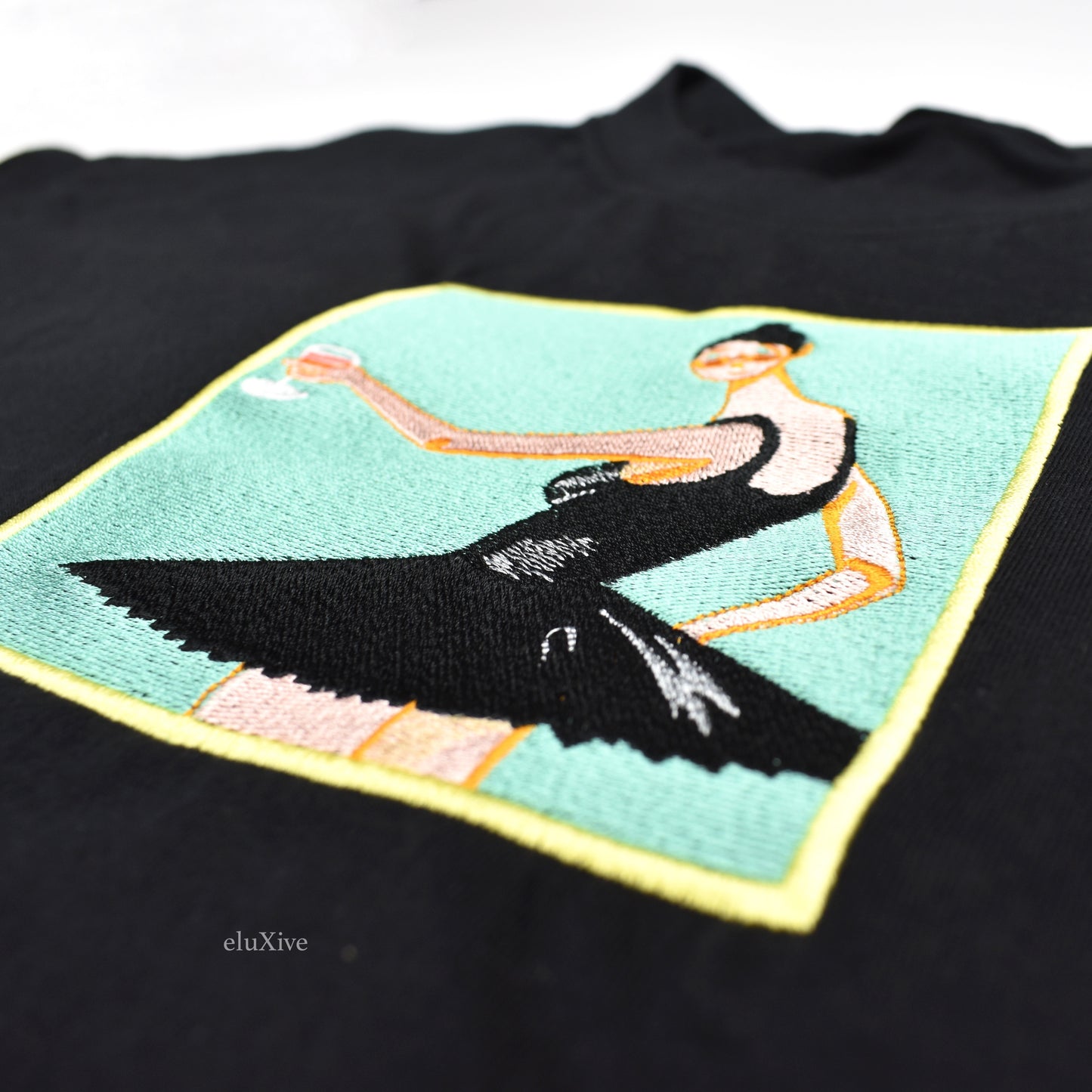 Collection 26 - Black 'Dark Fantasy' Artwork Embroidered T-Shirt