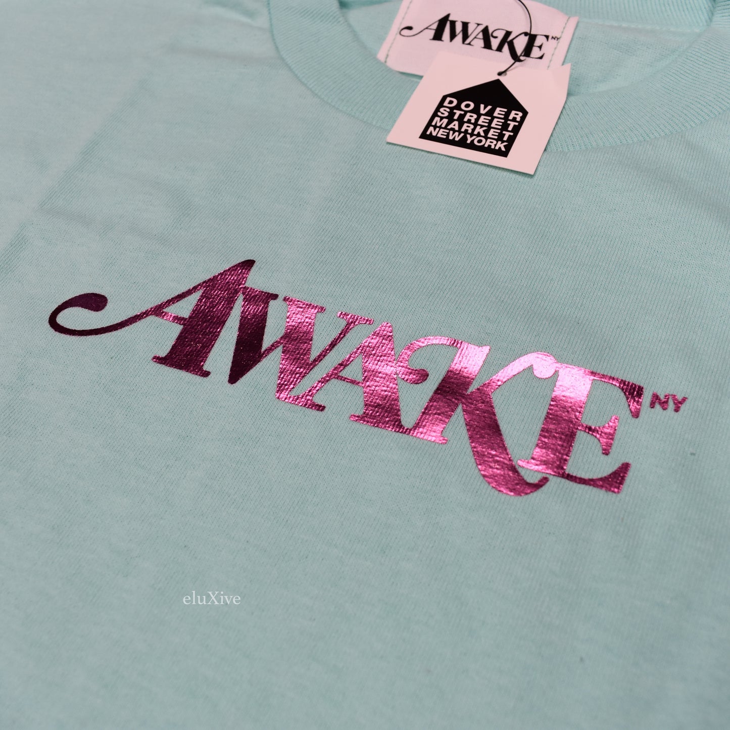 Awake NY - Aqua Metallic Logo T-Shirt
