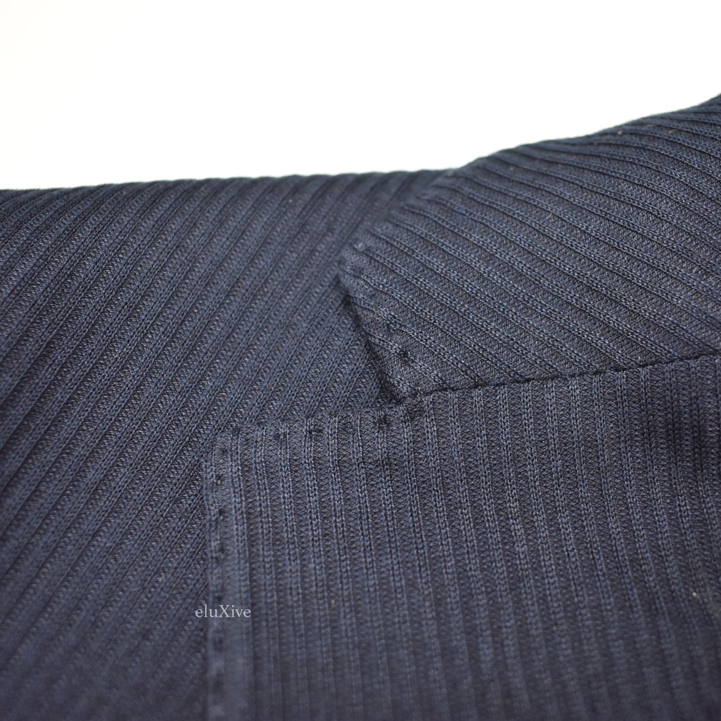 Boglioli - Navy Rib Knit Unlined Cotton Blazer