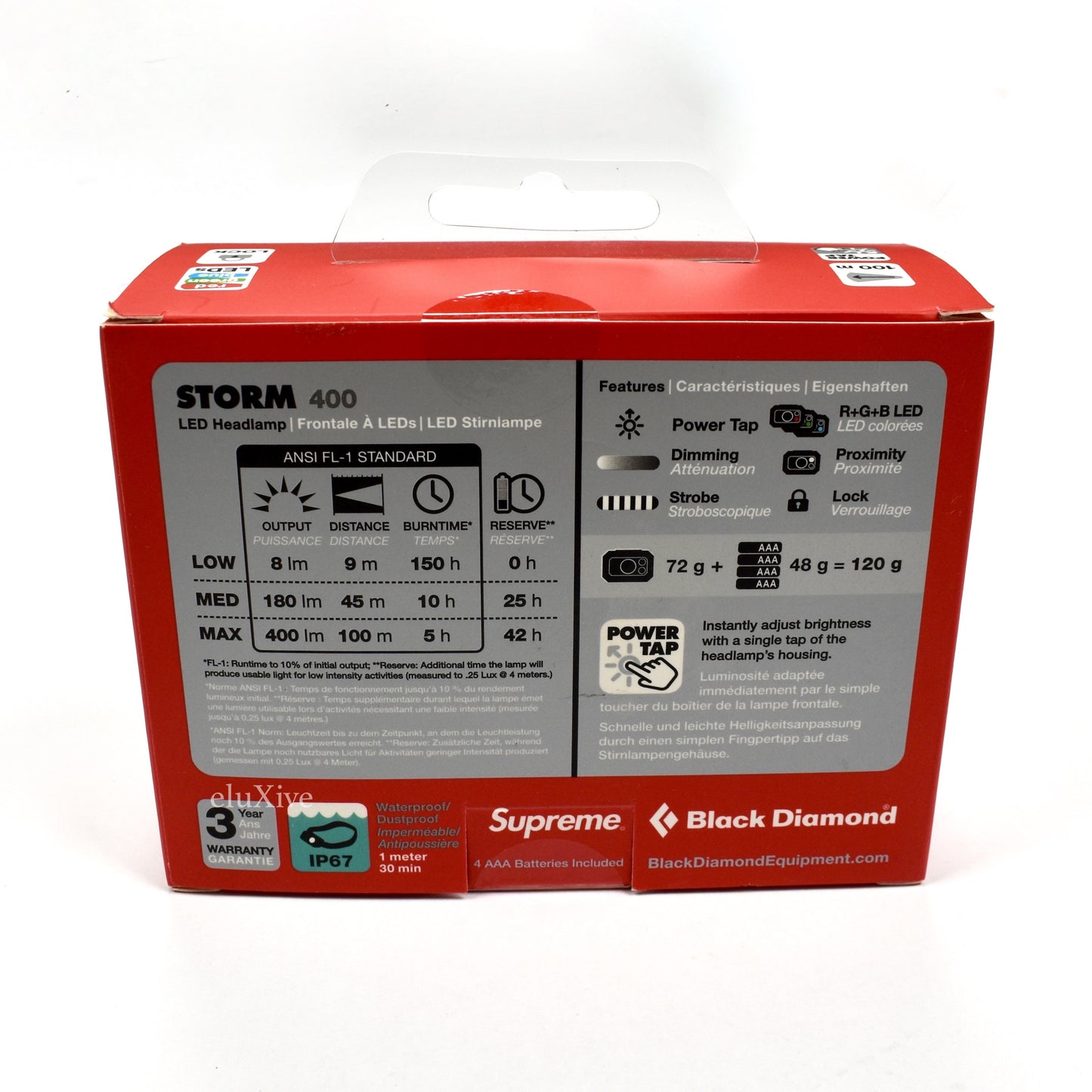 Supreme x Black Diamond - Red Box Logo Storm 400 Headlamp