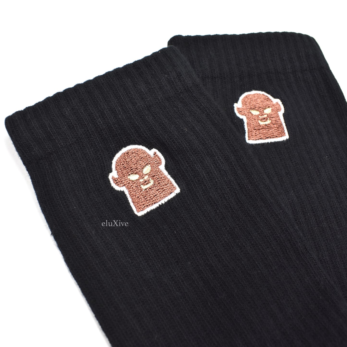 Imran Potato - Gerbil Embroidered Socks (Black)