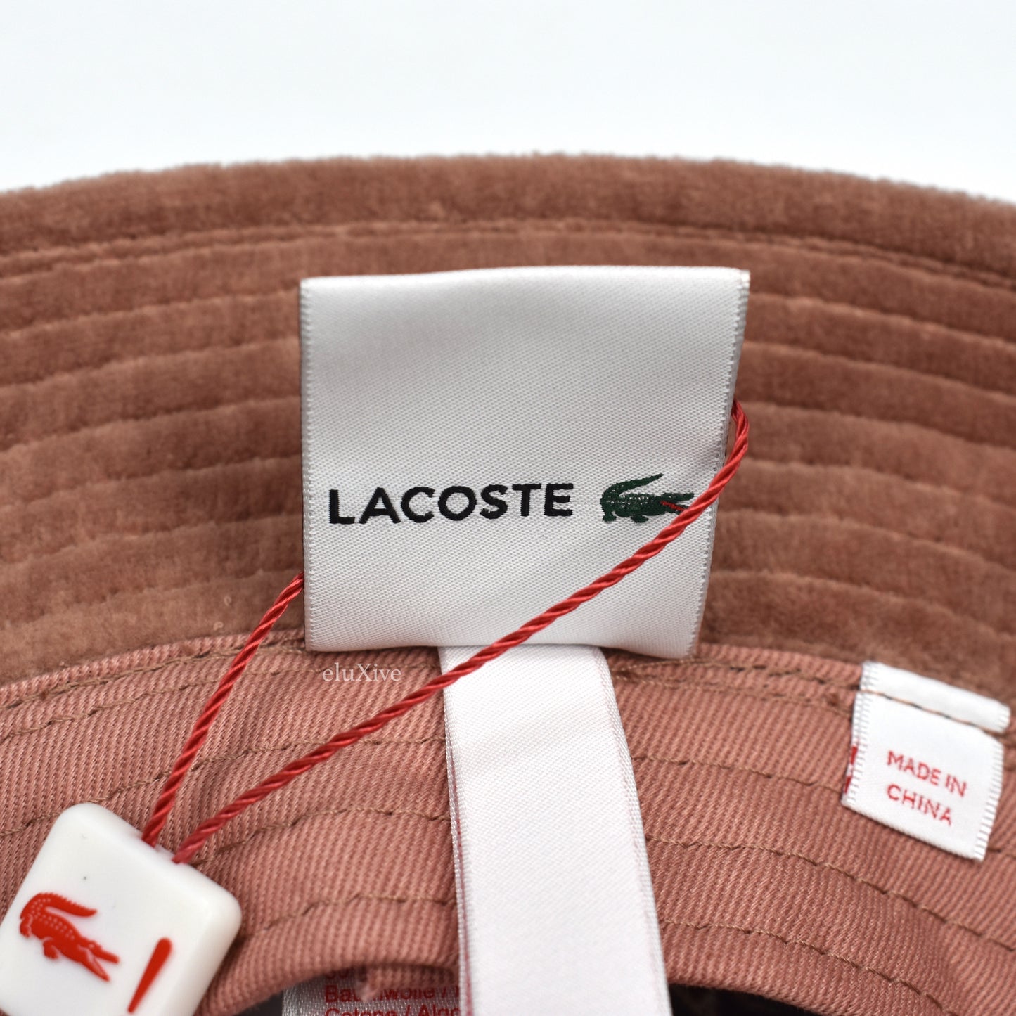 Supreme x Lacoste - Light Maroon Velour Crusher Hat