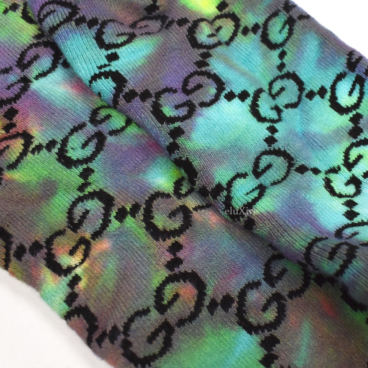 Imran Potato - Tie-Dye 'Gucci' Logo Knit Socks
