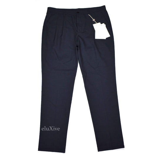 Maison Margiela - Navy Pleated Wool Pants