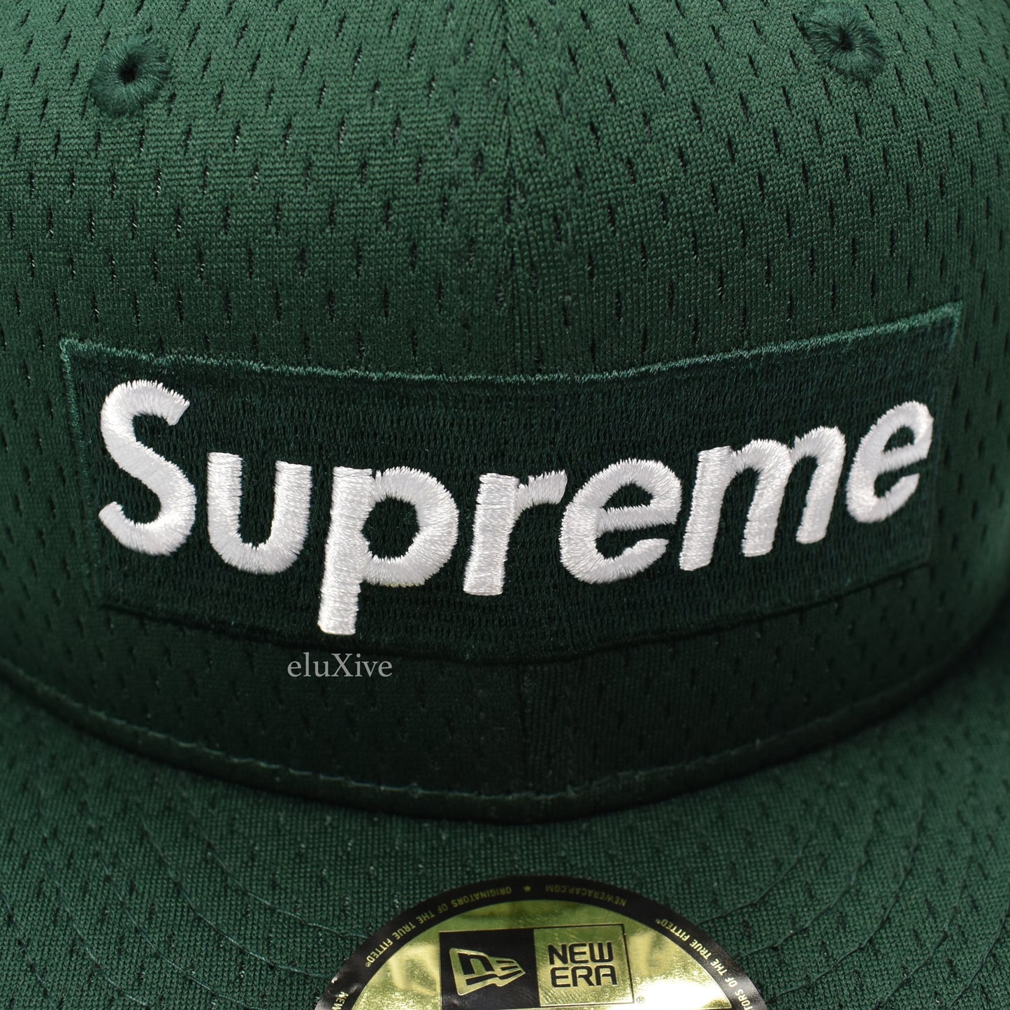 Supreme x New Era - Dark Green Box Logo Mesh Hat