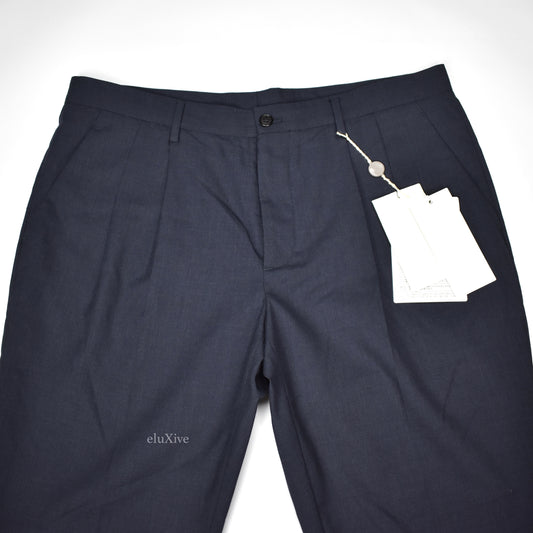Maison Margiela - Navy Pleated Wool Pants