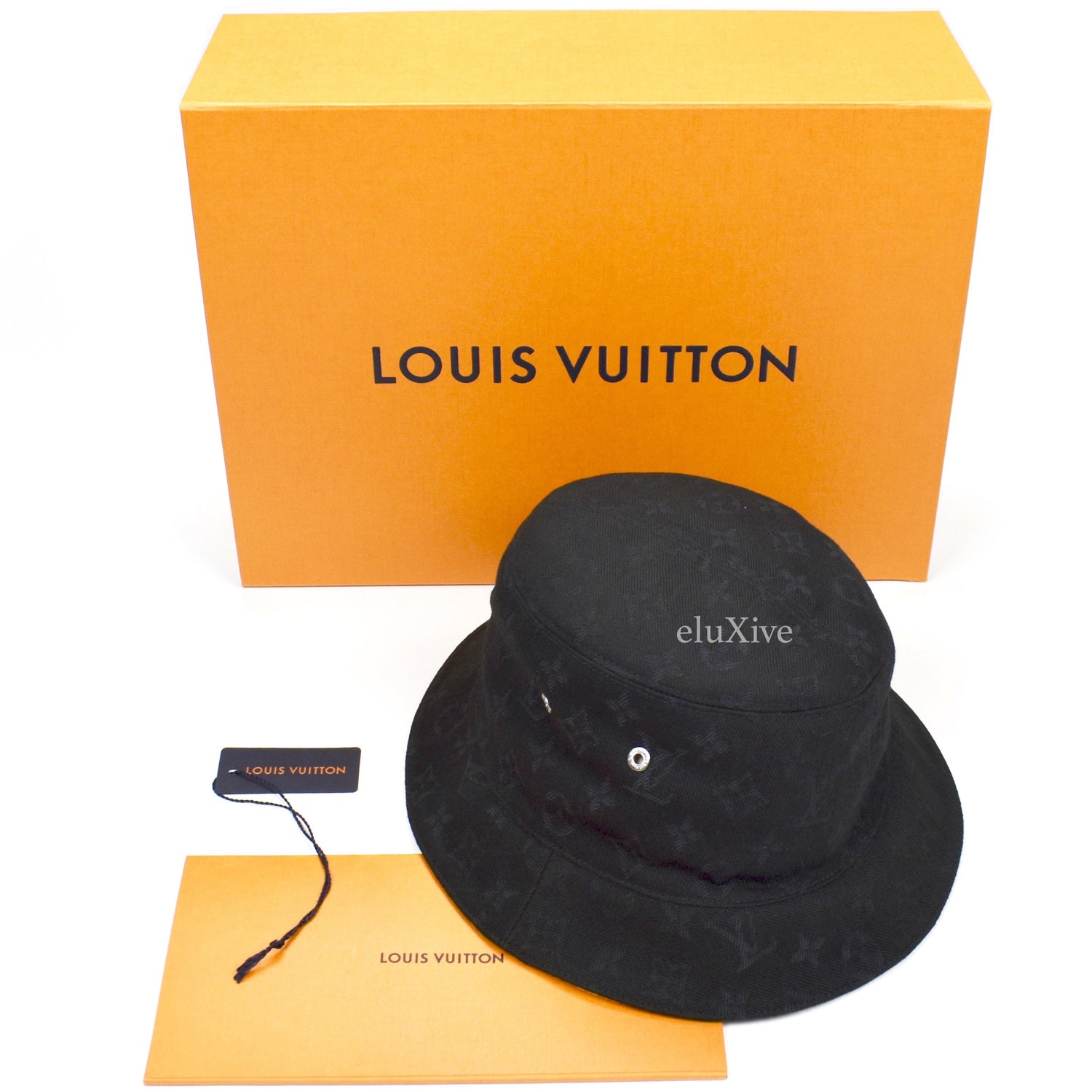 Louis Vuitton Illusion Denim Monogram Bucket Hat Black LV Hat