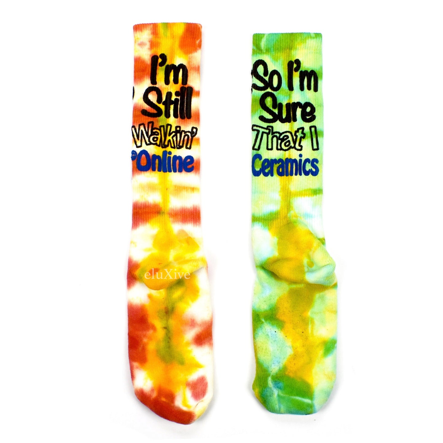 Online Ceramics - Still Dancing Rainbow Tie Dye Logo Socks