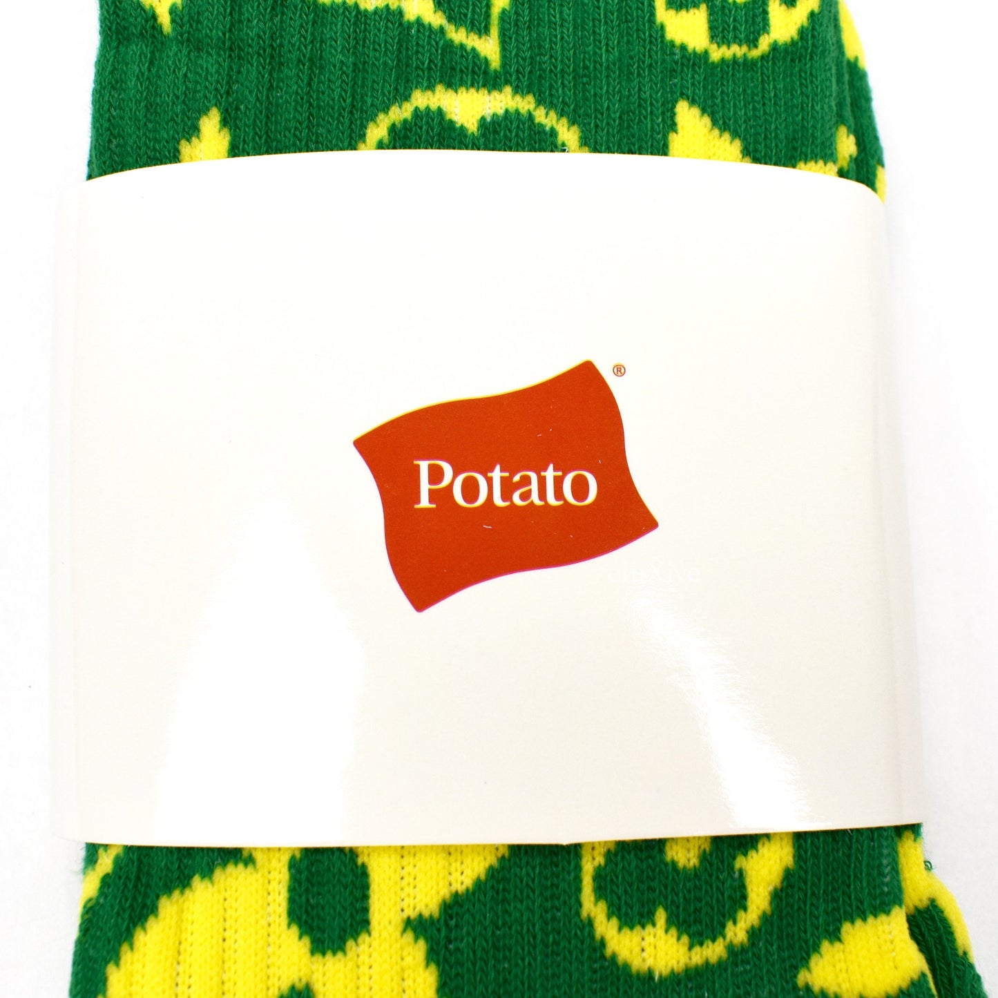 Imran Potato - Green/Yellow 'LV’ Logo Knit Socks