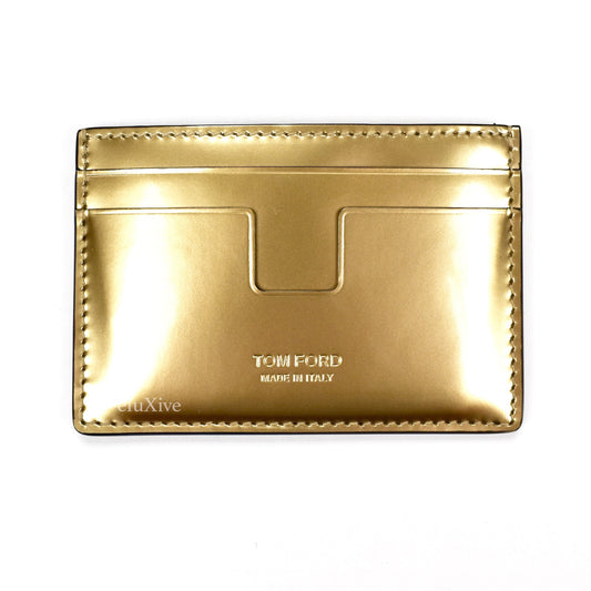 Tom Ford - Metallic Gold Leather Card Holder