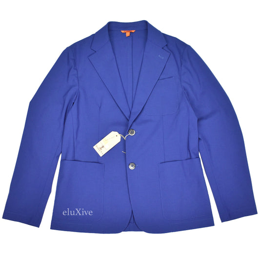 Barena - Blue Unlined Stretch Wool Blazer