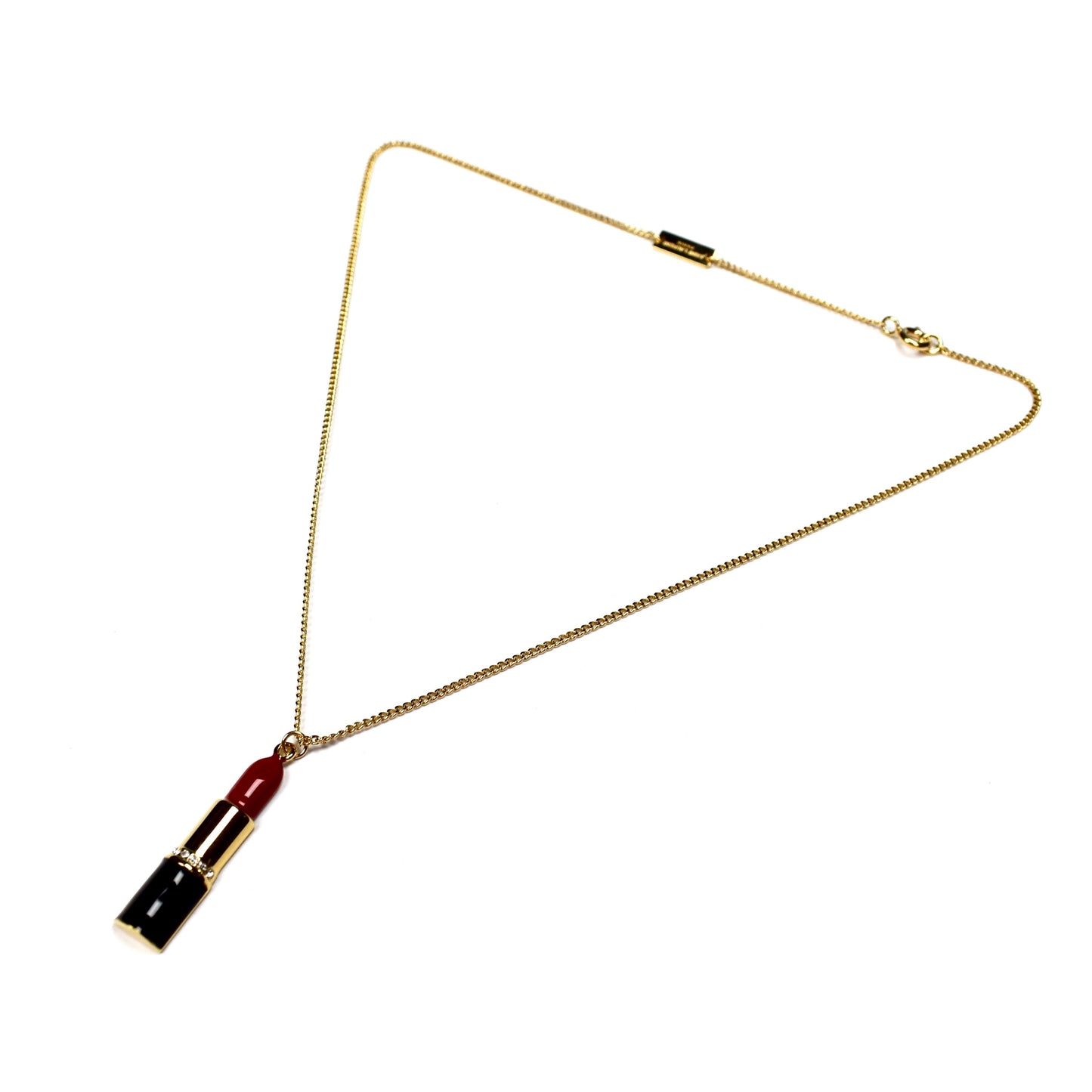 Saint Laurent - Gold Lipstick Pendant Necklace