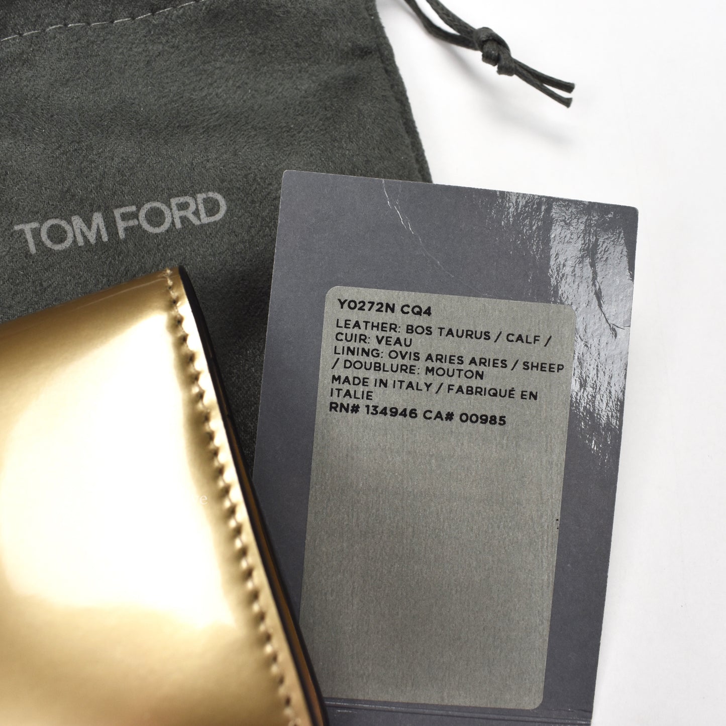 Tom Ford - Metallic Gold Leather Mini Wallet