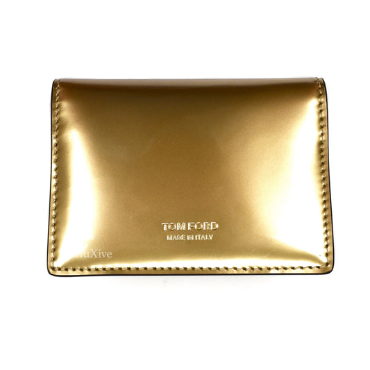 Tom Ford - Metallic Gold Leather Mini Wallet