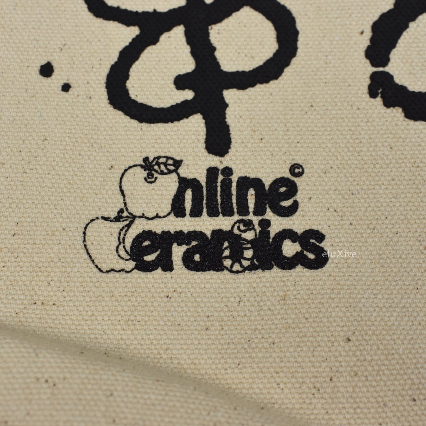 Online Ceramics - Heart Print Logo Tote Bag (Beige)