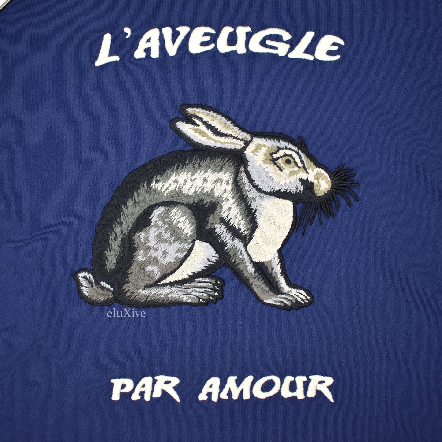 Gucci - Blue Rabbit Embroidered Sweatshirt